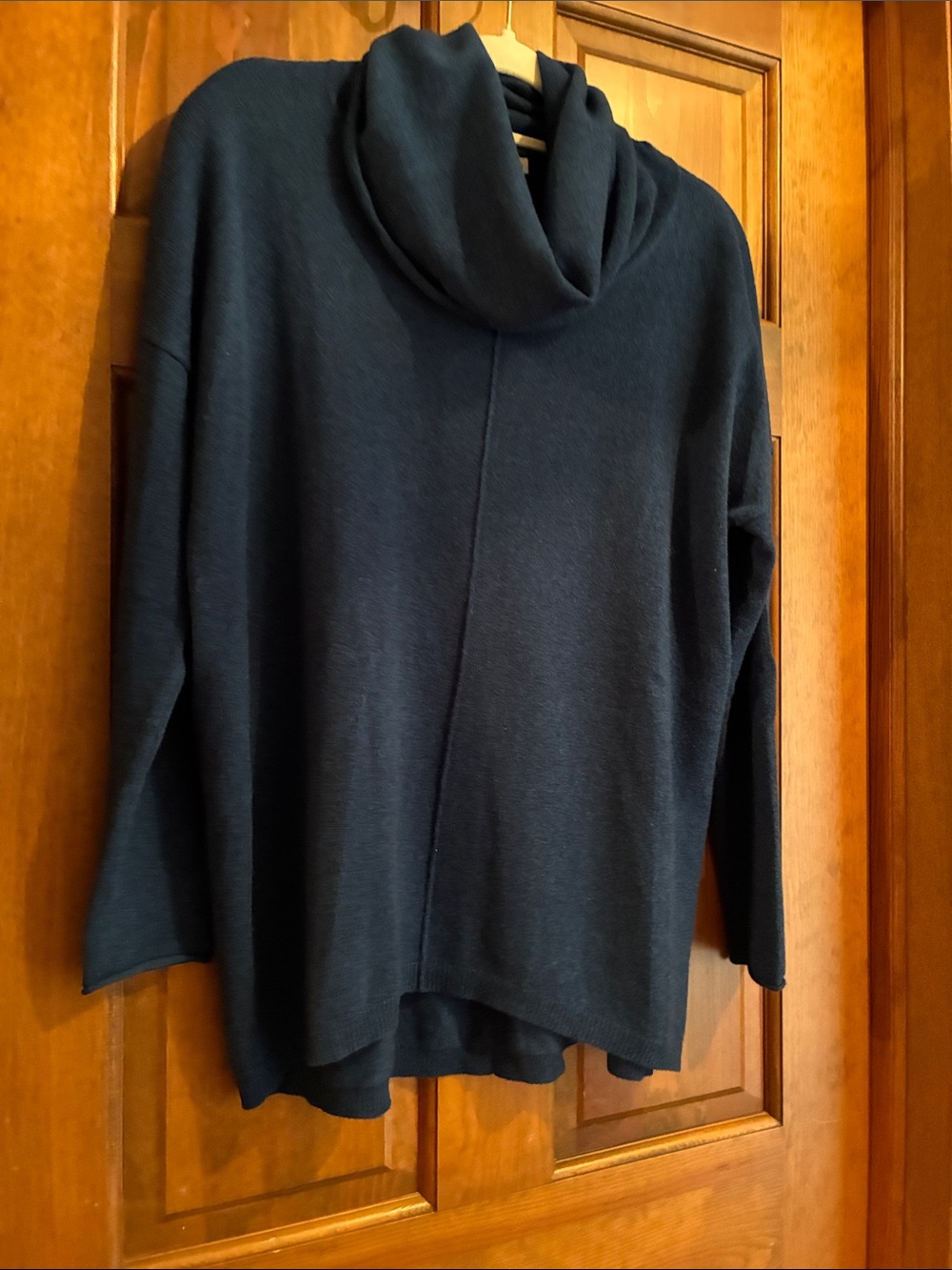 Forte Cashmere Dark Blue Cowl Neck Sweater NWOT